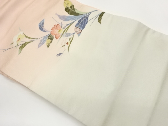 手描き友禅花菱模様暈し名古屋帯